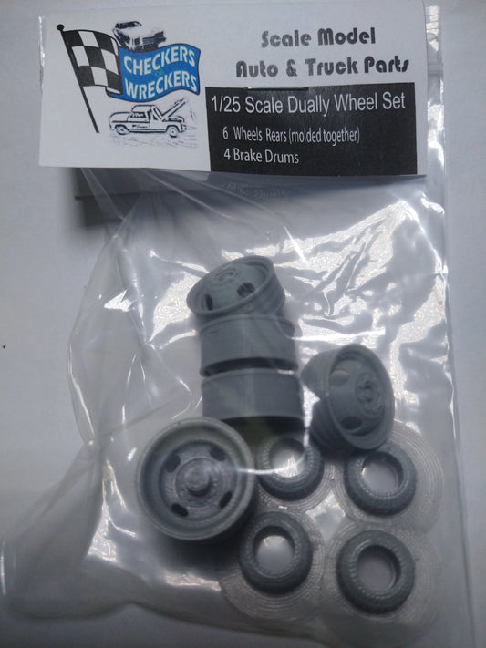 1/25 DUALLY WHEELS with BRAKE DRUMS - WRECKER TOW TRUCK