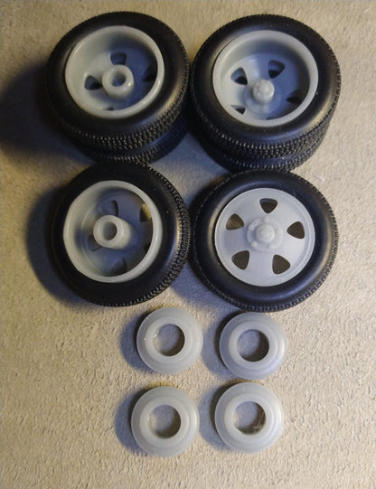 1/25 1930s STYLE DUALLY WHEELS, TIRES - 3D PRINTED! Stake Bed, Tow Truck