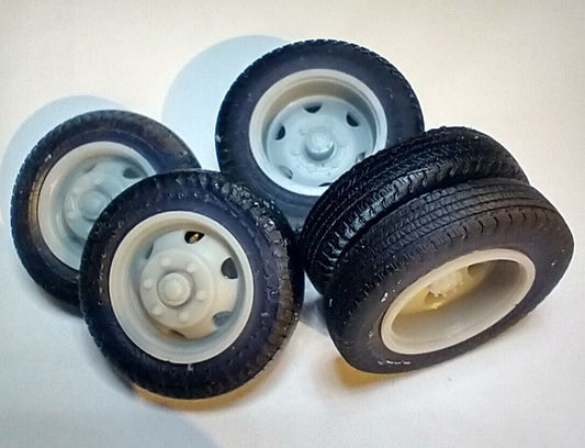 1/25 BIG 50s STYLE DUALLY WHEELS, TIRES - 3D PRINTED! Wrecker, Tow Truck