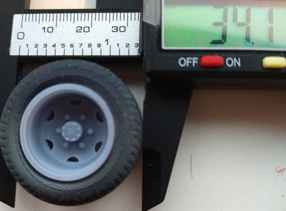 1/25 BIG 50s STYLE DUALLY WHEELS, TIRES - 3D PRINTED! Wrecker, Tow Truck